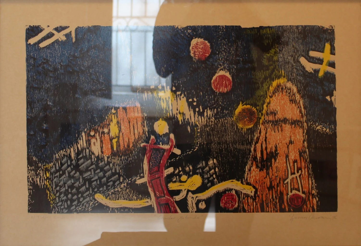 "İsimsiz" eseri HASAN KIRAN tarafından 1996 yılında 38x58 cm ölçülerinde Ağaç Baskı tekniği ile yapılmıştır.