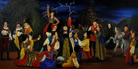 HATİCE BERRAK ÇİÇE — “Yıldırım Büyücüsü”, 2014 "Yıldırım Büyücüsü" eseri HATİCE BERRAK ÇİÇE tarafından 2014 yılında 80x160 cm ölçülerinde Tuval üzeri yağlı boya tekniği ile yapılmıştır.