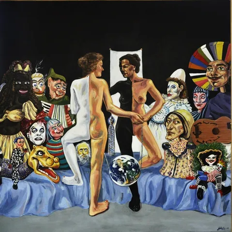 HATİCE BERRAK ÇİÇE — “İsimsiz”, 2011 "İsimsiz" eseri HATİCE BERRAK ÇİÇE tarafından 2011 yılında 150x150 cm ölçülerinde Tuval üzeri yağlı boya tekniği ile yapılmıştır.