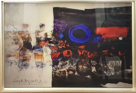 "İsimsiz" eseri HAYATİ MİSMAN tarafından 2018 yılında 57x86 cm ölçülerinde Kağıt üzeri yağlı boya tekniği ile yapılmıştır.