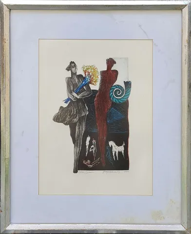 HAYATİ MİSMAN — “İsimsiz”, 1999 "İsimsiz" eseri HAYATİ MİSMAN tarafından 1999 yılında 36x26 cm ölçülerinde Gravür tekniği ile yapılmıştır.