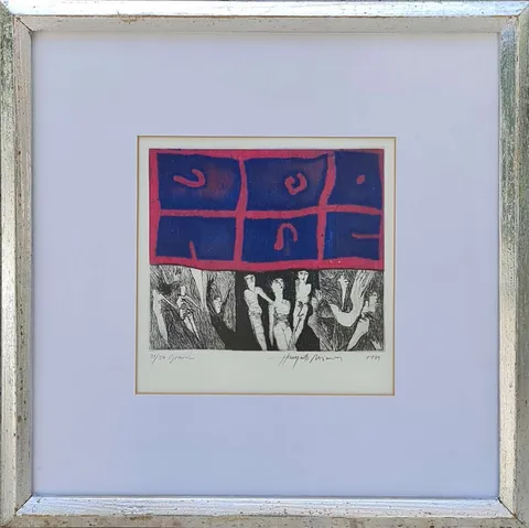 "İsimsiz" eseri HAYATİ MİSMAN tarafından 1989 yılında 20x20 cm ölçülerinde Gravür tekniği ile yapılmıştır.
