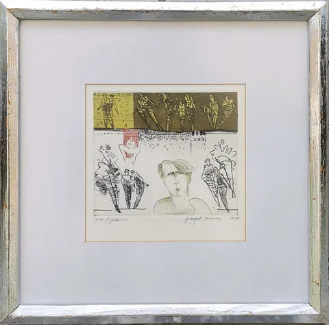 "İsimsiz" eseri HAYATİ MİSMAN tarafından 1985 yılında 20x20 cm ölçülerinde Gravür tekniği ile yapılmıştır.