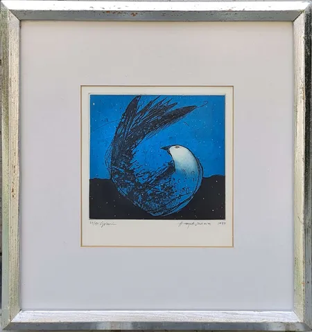 "İsimsiz" eseri HAYATİ MİSMAN tarafından 1987 yılında 20x20 cm ölçülerinde Gravür tekniği ile yapılmıştır.