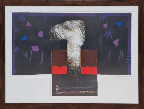 "İsimsiz" eseri HAYATİ MİSMAN tarafından 1991 yılında 80x100 cm ölçülerinde Gravür tekniği ile yapılmıştır.