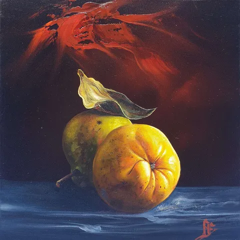 HÜSEYİN FEYZULLAH — “İsimsiz”, 2017 "İsimsiz" eseri HÜSEYİN FEYZULLAH tarafından 2017 yılında 25x25 cm ölçülerinde Tuval üzeri yağlı boya tekniği ile yapılmıştır.