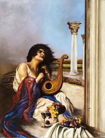 "Lir" eseri HÜSEYİN FEYZULLAH tarafından 170x130 cm ölçülerinde Tuval üzeri yağlı boya tekniği ile yapılmıştır.