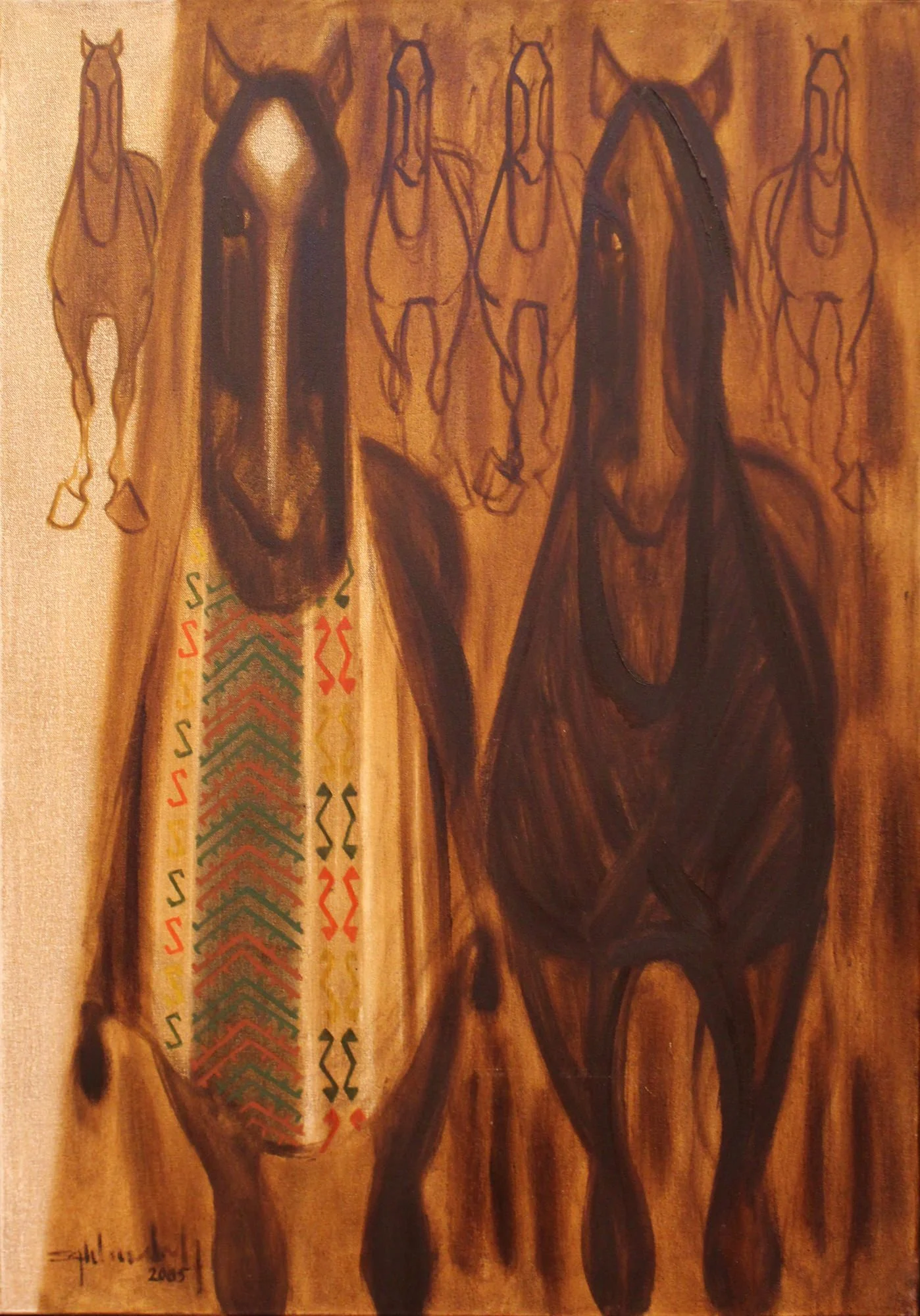 "İsimsiz" eseri HÜSEYİN ŞAHBUDAK tarafından 2005 yılında 100x70 cm ölçülerinde Tuval üzeri yağlı boya tekniği ile yapılmıştır.