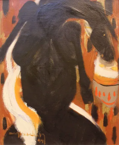 HÜSEYİN ŞAHBUDAK — “İsimsiz”, 1994 "İsimsiz" eseri HÜSEYİN ŞAHBUDAK tarafından 1994 yılında 49x39 cm ölçülerinde Tuval üzeri yağlı boya tekniği ile yapılmıştır.