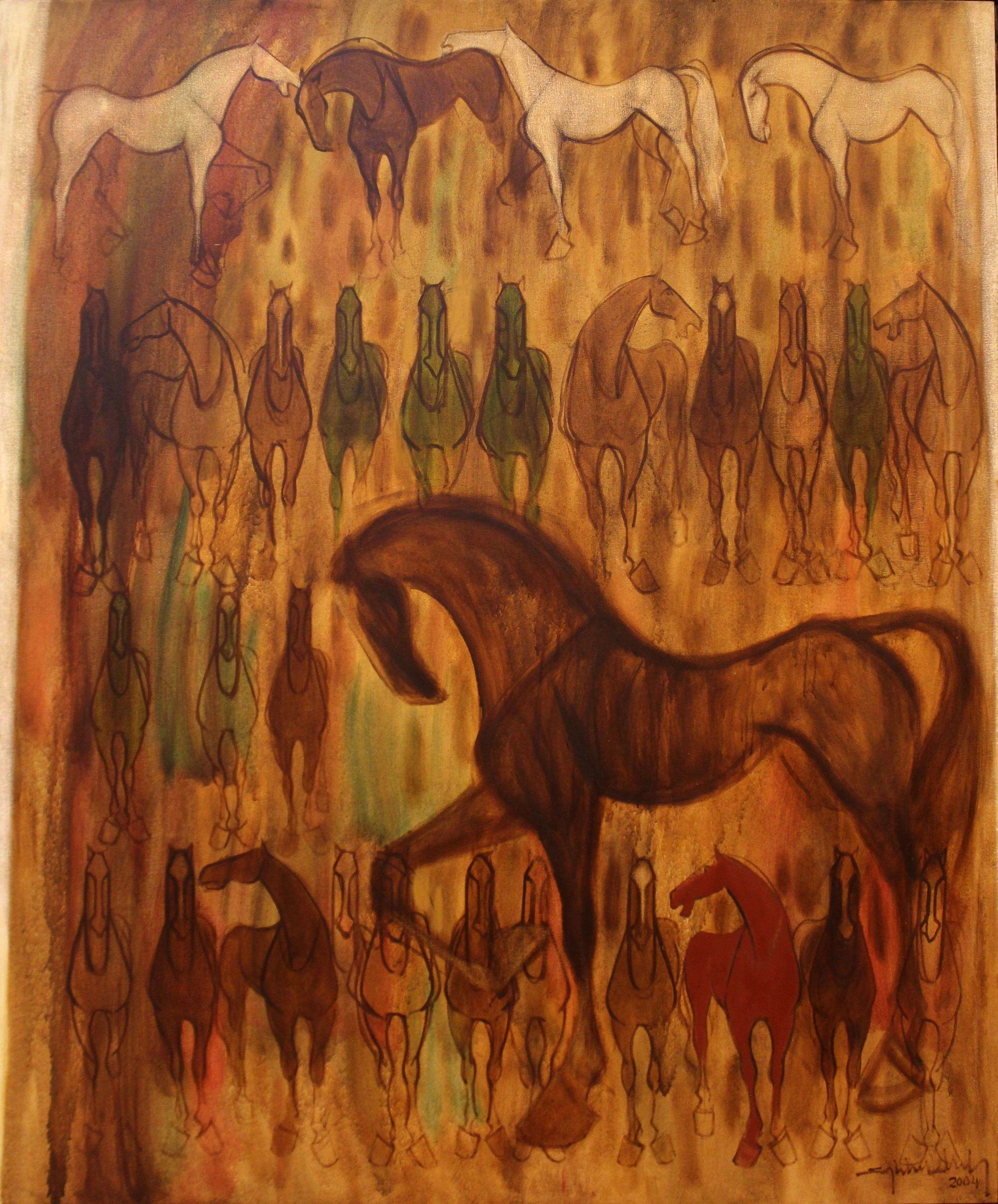 "İsimsiz" eseri HÜSEYİN ŞAHBUDAK tarafından 2004 yılında 150x125 cm ölçülerinde Tuval üzeri yağlı boya tekniği ile yapılmıştır.