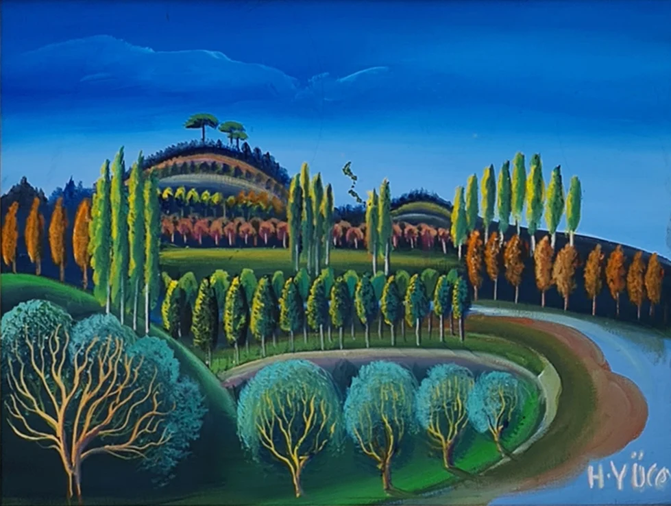 "İsimsiz" eseri HÜSEYİN YÜCE tarafından 30x40 cm ölçülerinde Tuval üzeri yağlı boya tekniği ile yapılmıştır.