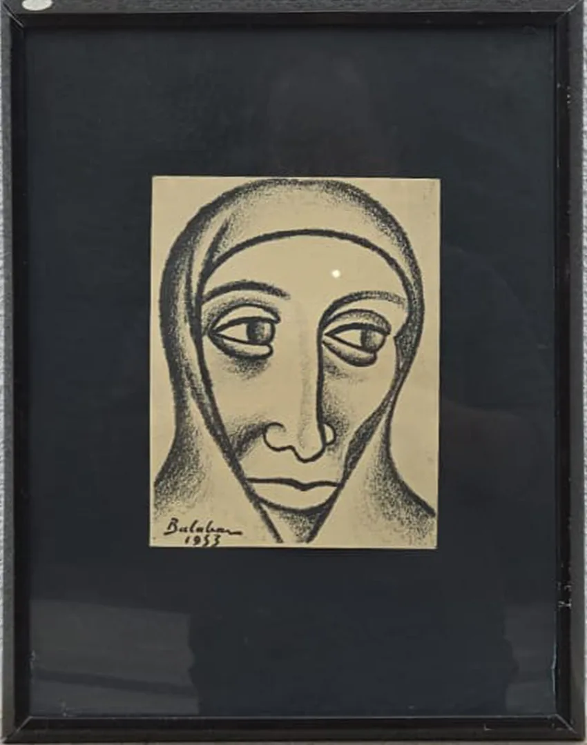 "İsimsiz" eseri İBRAHİM BALABAN tarafından 1953 yılında 20x15 cm ölçülerinde Klişe Baskı tekniği ile yapılmıştır.