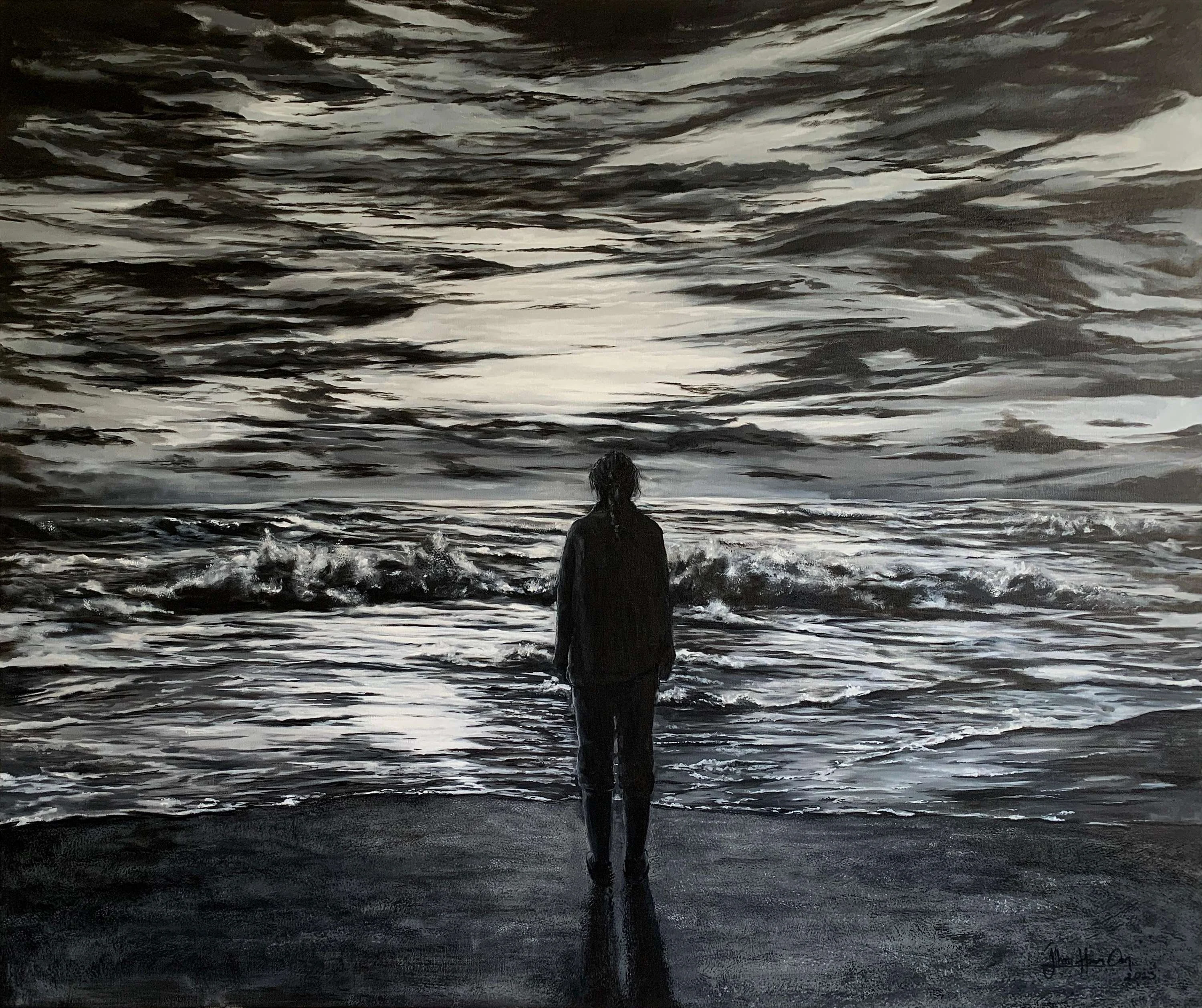 "The Power Of Loneliness-2" eseri İLHAN HARUN CAN tarafından 2023 yılında 100x120 cm ölçülerinde Tuval üzeri yağlı boya tekniği ile yapılmıştır.