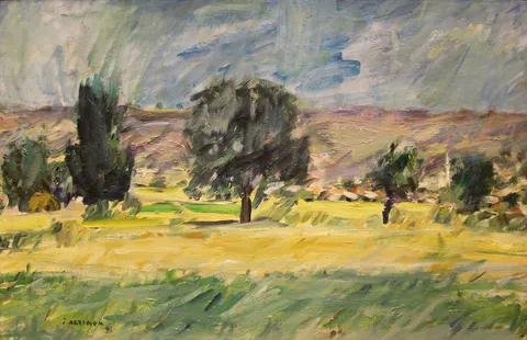 İSMAİL ALTINOK — “İsimsiz”, 1991 "İsimsiz" eseri İSMAİL ALTINOK tarafından 1991 yılında 49x74 cm ölçülerinde Duralit üzeri yağlı boya tekniği ile yapılmıştır.
