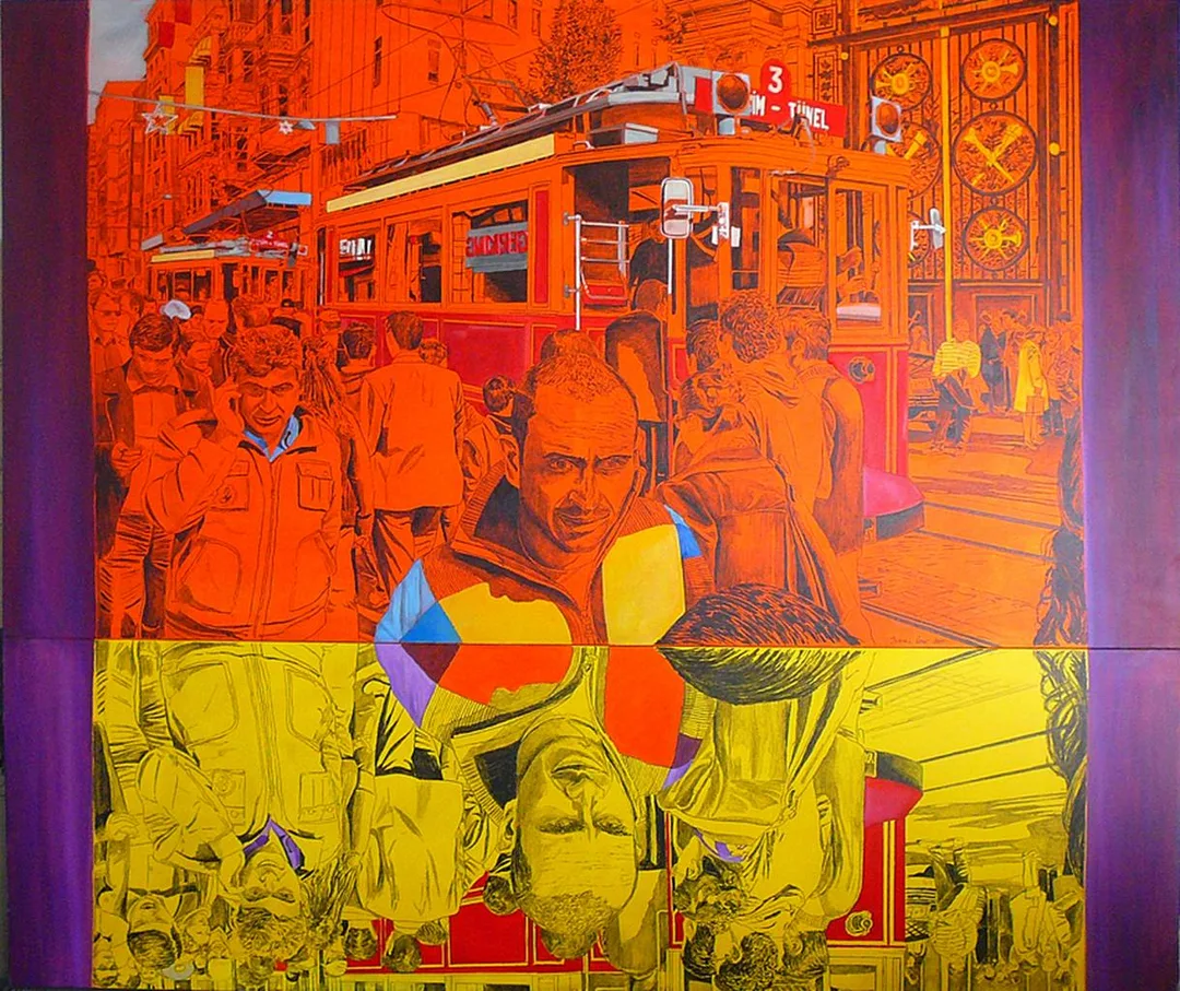 "İstiklalden Yansımalar" eseri İSMAİL ÜNER tarafından 170x200 cm ölçülerinde Tuval üzeri akrilik boya tekniği ile yapılmıştır.