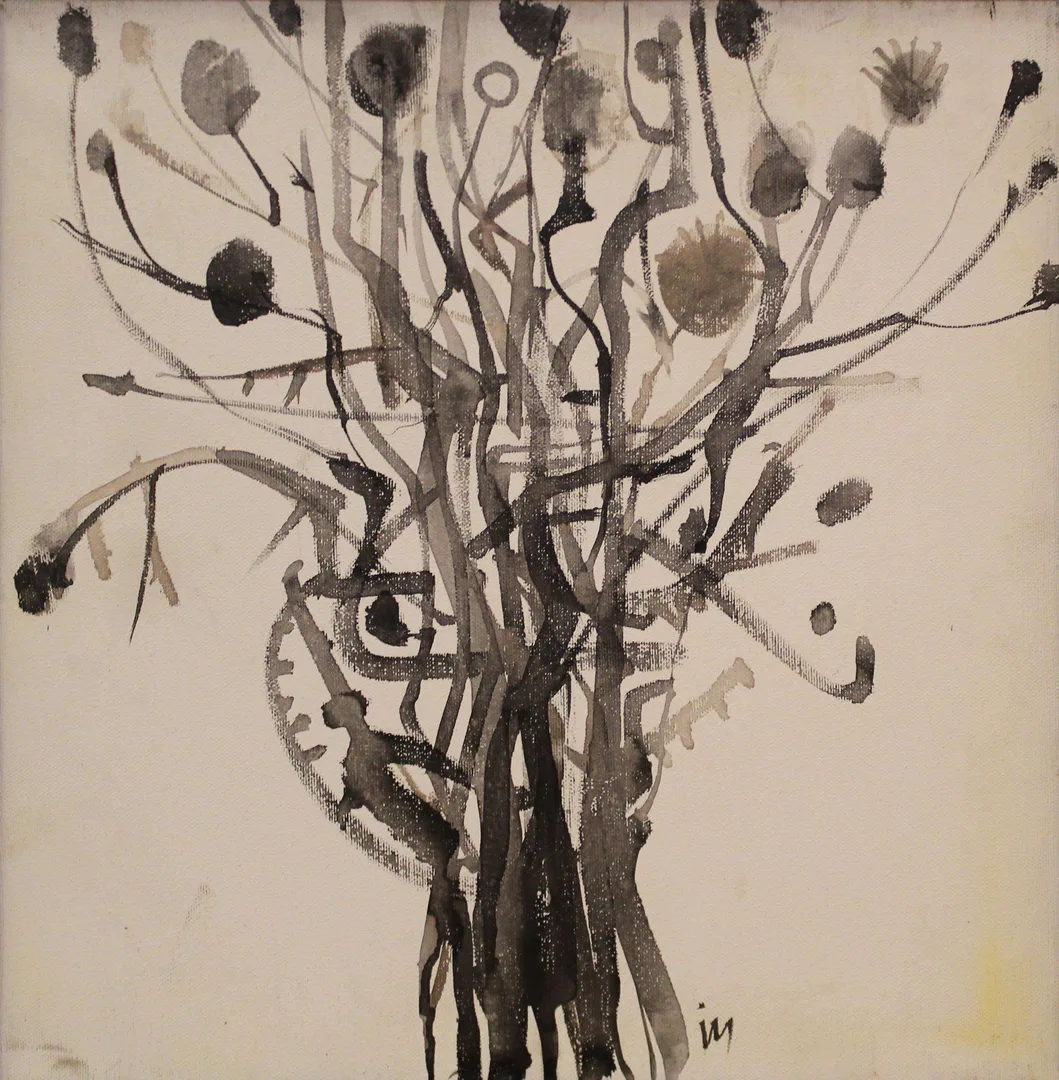 "İsimsiz" eseri İSMAİL YILDIRIM tarafından 2001 yılında 40x40 cm ölçülerinde Tuval üzeri çini mürekkebi tekniği ile yapılmıştır.