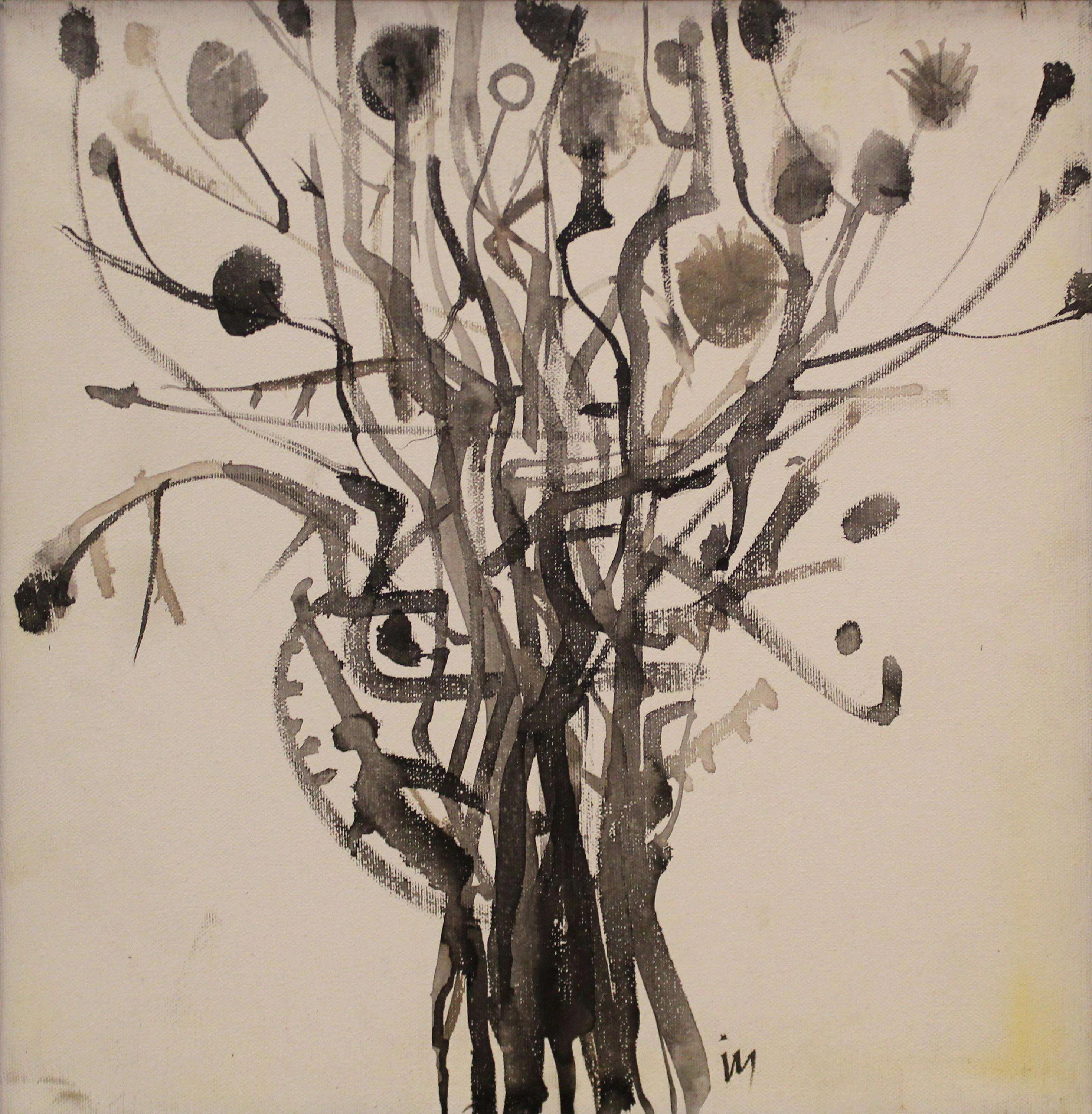 "İsimsiz" eseri İSMAİL YILDIRIM tarafından 2001 yılında 40x40 cm ölçülerinde Tuval üzeri çini mürekkebi tekniği ile yapılmıştır.