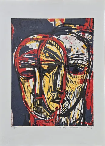 "İsimsiz" eseri İSMAİL YILDIRIM tarafından 1998 yılında 54x40 cm ölçülerinde Ağaç Baskı tekniği ile yapılmıştır.