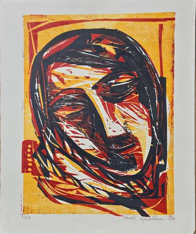 "İsimsiz" eseri İSMAİL YILDIRIM tarafından 1997 yılında 54x40 cm ölçülerinde Ağaç Baskı tekniği ile yapılmıştır.