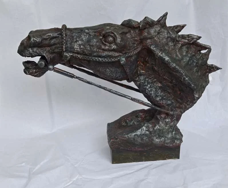 "At" eseri İZZET GÜL tarafından 2024 yılında 33x45x13 cm ölçülerinde Atık Malzeme, metal, urga, boya tekniği ile yapılmıştır.