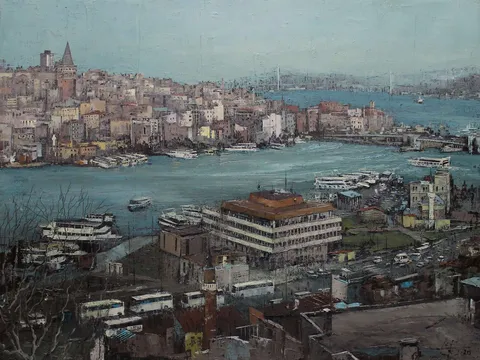 "Bir metropolün anatomisi" eseri KADİR ABLAK tarafından 2020 yılında 60x80 cm ölçülerinde Tuval üzeri yağlı boya tekniği ile yapılmıştır.