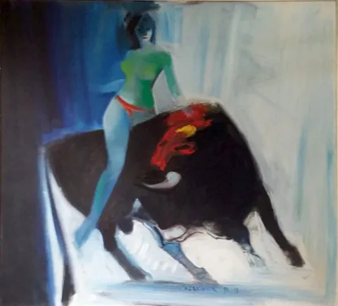 KAYIHAN KESKİNOK — “İsimsiz”, 1997 "İsimsiz" eseri KAYIHAN KESKİNOK tarafından 1997 yılında 90x110 cm ölçülerinde Tuval üzeri yağlı boya tekniği ile yapılmıştır.