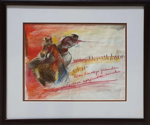 "İsimsiz" eseri KAYIHAN KESKİNOK tarafından 2009 yılında 25x33 cm ölçülerinde Kağıt üzeri pastel boya tekniği ile yapılmıştır.