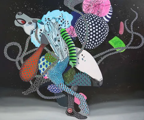 "İsimsiz" eseri LEVENT OYLUÇTARHAN tarafından 2018 yılında 100x120 cm ölçülerinde Tuval üzeri akrilik boya tekniği ile yapılmıştır.