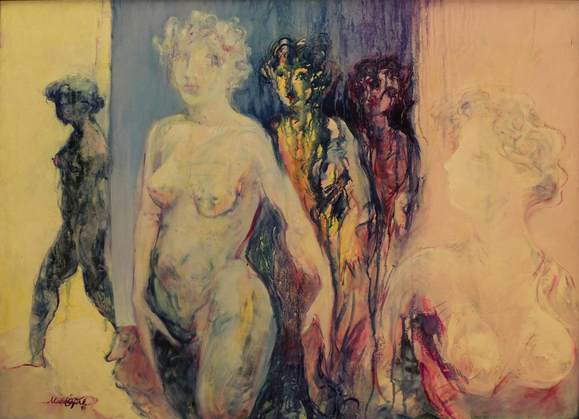 "İsimsiz" eseri MAHMUT ÖZTÜRK tarafından 1991 yılında 78x105 cm ölçülerinde Tuval üzeri yağlı boya tekniği ile yapılmıştır.