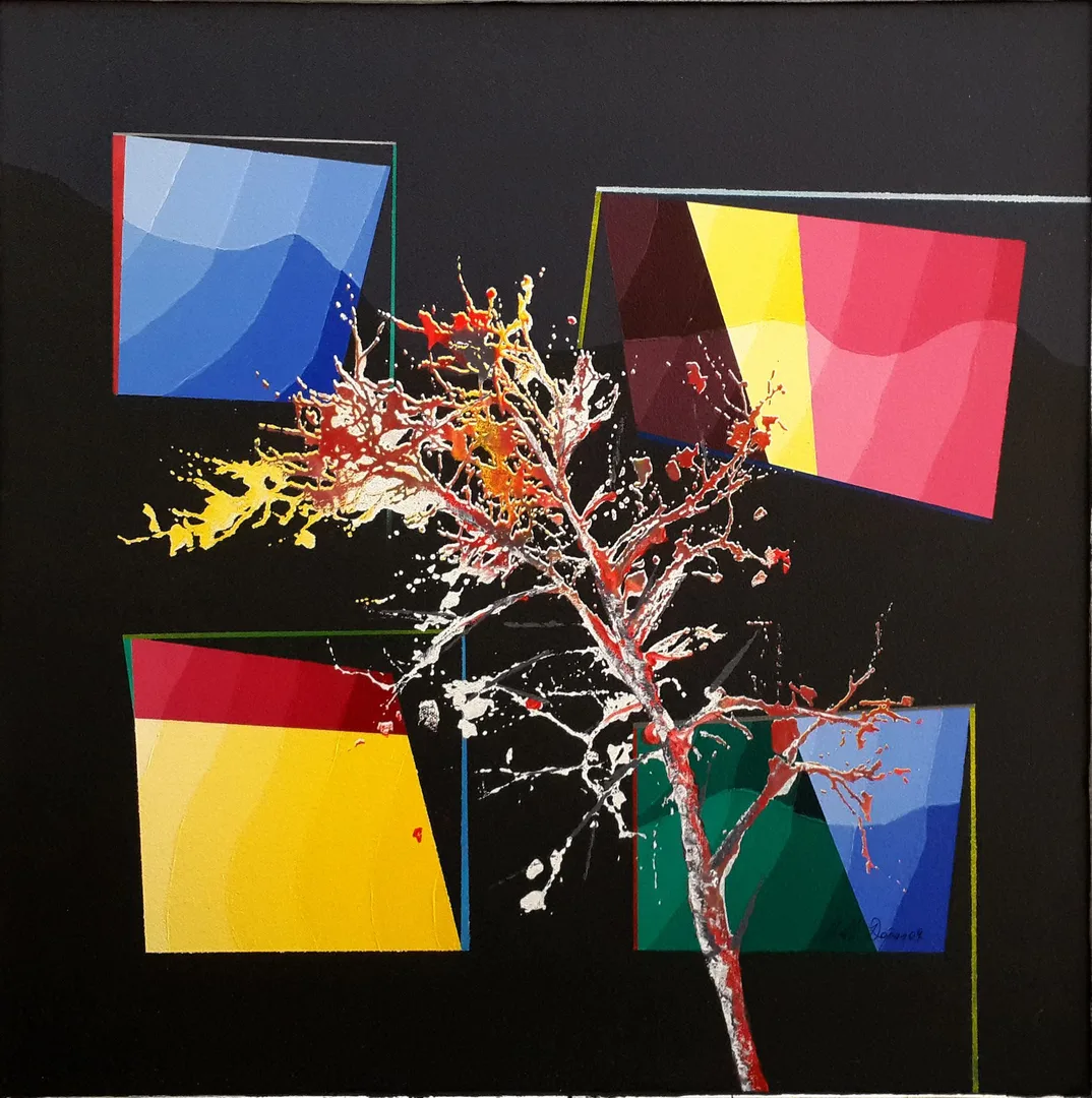 "İsimsiz" eseri MEHMET ALİ DOĞAN tarafından 2009 yılında 50x50 cm ölçülerinde Tuval üzeri akrilik boya tekniği ile yapılmıştır.