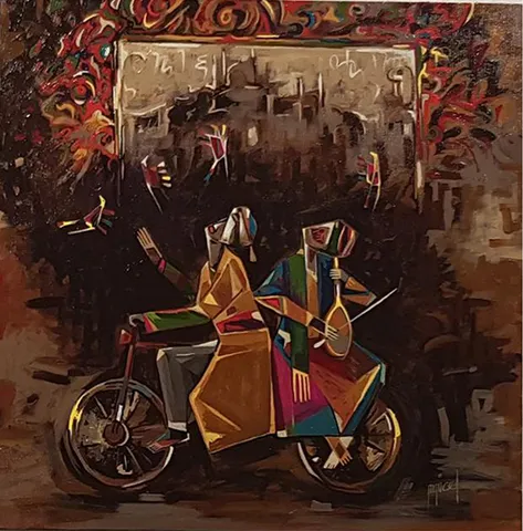 MEHMET YÜCEL — “İsimsiz”, 2021 "İsimsiz" eseri MEHMET YÜCEL tarafından 2021 yılında 60x60 cm ölçülerinde Tuval üzeri akrilik boya tekniği ile yapılmıştır.