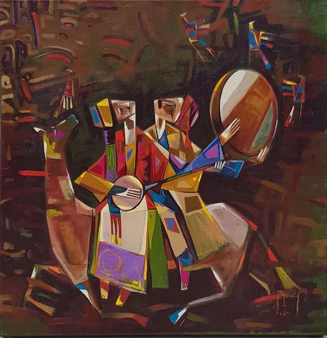 "İsimsiz" eseri MEHMET YÜCEL tarafından 2021 yılında 60x60 cm ölçülerinde Tuval üzeri yağlı boya tekniği ile yapılmıştır.