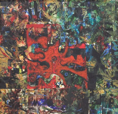 "İsimsiz" eseri MEMDUH KUZAY tarafından 61x64 cm ölçülerinde Duralit üzeri yağlı boya tekniği ile yapılmıştır.