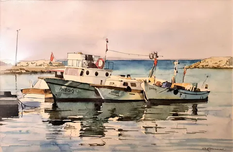 "İsimsiz" eseri METİN SÖNMEZLER tarafından 30x44 cm ölçülerinde Kağıt üzeri sulu boya tekniği ile yapılmıştır.