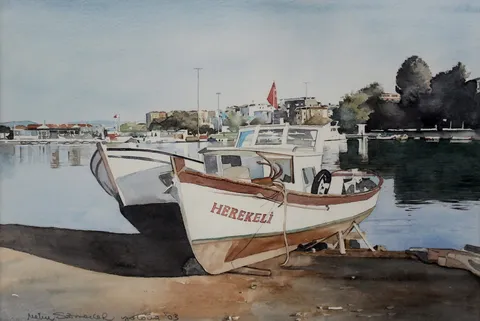 "Herekeli" eseri METİN SÖNMEZLER tarafından 28x44 cm ölçülerinde Kağıt üzeri sulu boya tekniği ile yapılmıştır.