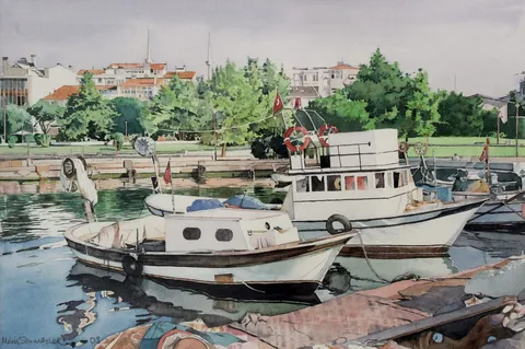 METİN SÖNMEZLER — “Herekeli” "Herekeli" eseri METİN SÖNMEZLER tarafından 28x44 cm ölçülerinde Kağıt üzeri sulu boya tekniği ile yapılmıştır.