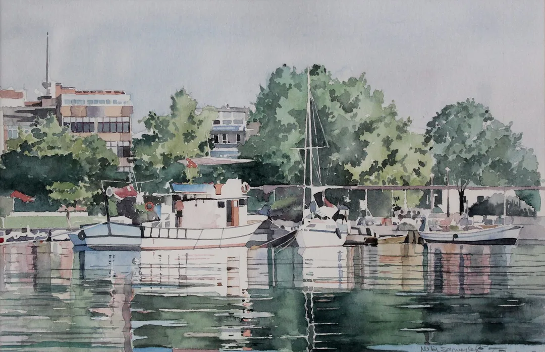 yakınlaştır "Herekeli" eseri METİN SÖNMEZLER tarafından 30x45 cm ölçülerinde Kağıt üzeri sulu boya tekniği ile yapılmıştır.