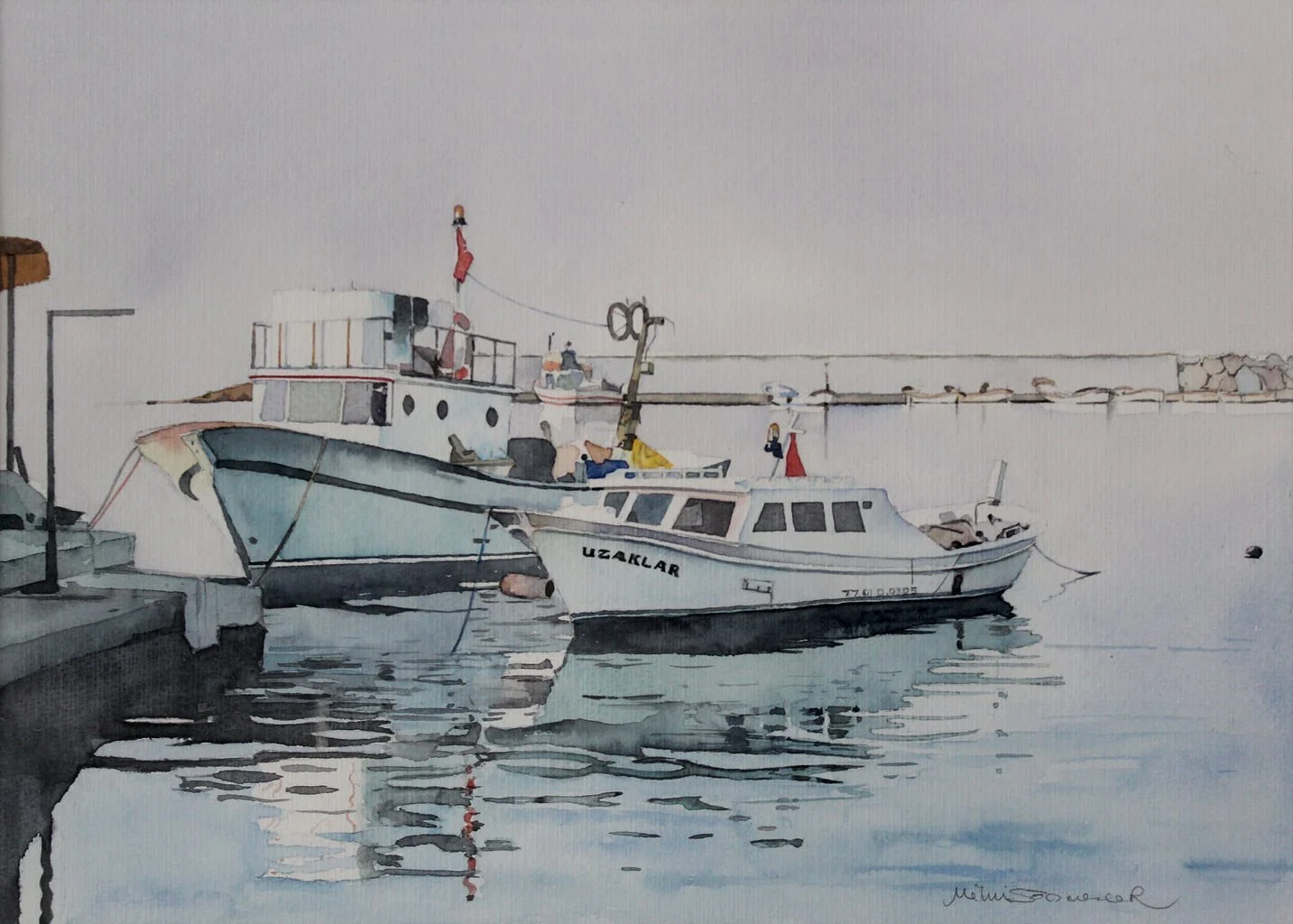 "Herekeli" eseri METİN SÖNMEZLER tarafından 31x44 cm ölçülerinde Kağıt üzeri sulu boya tekniği ile yapılmıştır.