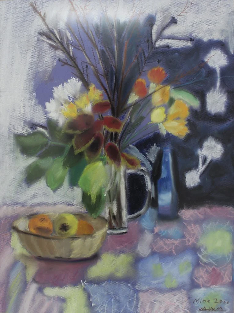 yakınlaştır "İsimsiz" eseri MİNE YILMAZ tarafından 63x48 cm ölçülerinde Kağıt üzeri pastel boya tekniği ile yapılmıştır.