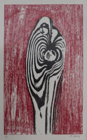 "Ana" eseri MUAMMER BAKIR tarafından 46x29 cm ölçülerinde Ağaç Baskı tekniği ile yapılmıştır.