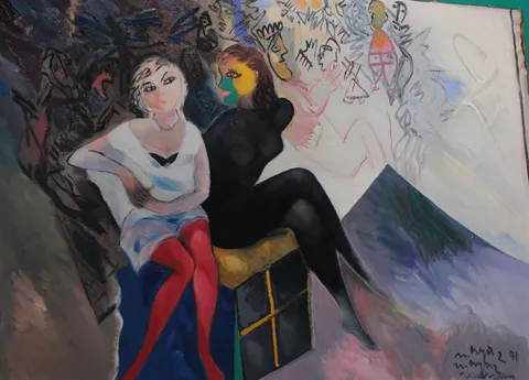 "İsimsiz" eseri MUSTAFA AYAZ tarafından 1991 yılında 60x80 cm ölçülerinde Tuval üzeri yağlı boya tekniği ile yapılmıştır.