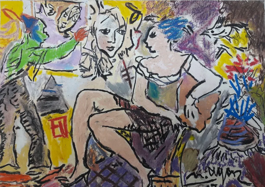 yakınlaştır "İsimsiz" eseri MUSTAFA AYAZ tarafından 28x38 cm ölçülerinde Kağıt üzeri pastel boya tekniği ile yapılmıştır.