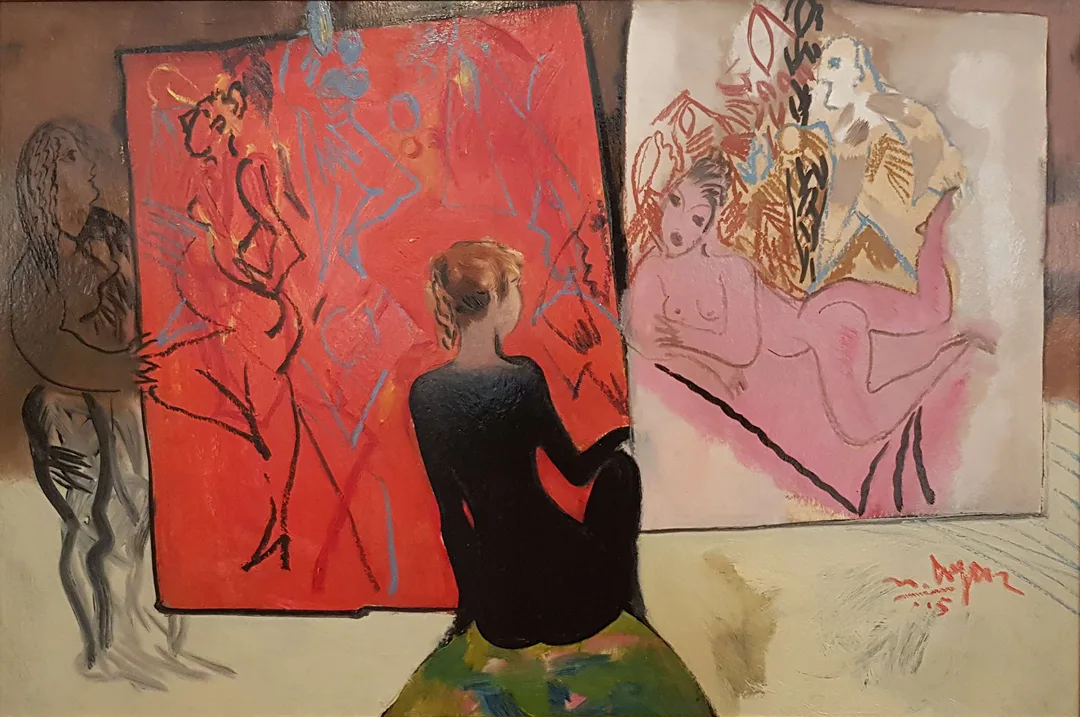 yakınlaştır "İsimsiz" eseri MUSTAFA AYAZ tarafından 2005 yılında 60x80 cm ölçülerinde Kağıt üzeri yağlı boya tekniği ile yapılmıştır.