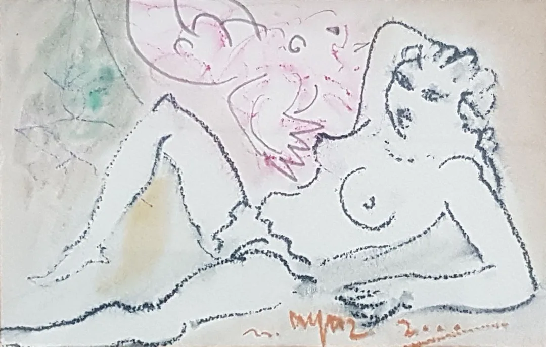 "İsimsiz" eseri MUSTAFA AYAZ tarafından 2000 yılında 15x24 cm ölçülerinde Kağıt üzeri pastel boya tekniği ile yapılmıştır.