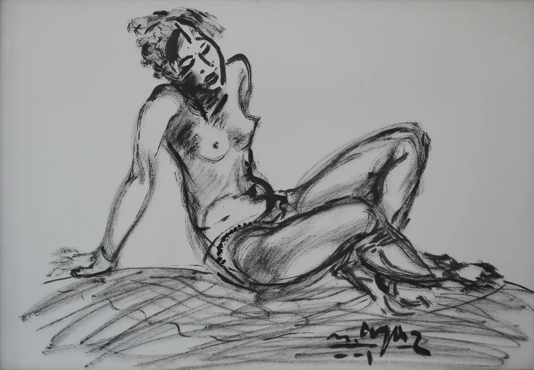 yakınlaştır "İsimsiz" eseri MUSTAFA AYAZ tarafından 2001 yılında 34x49 cm ölçülerinde Kağıt üzeri yağlı boya tekniği ile yapılmıştır.
