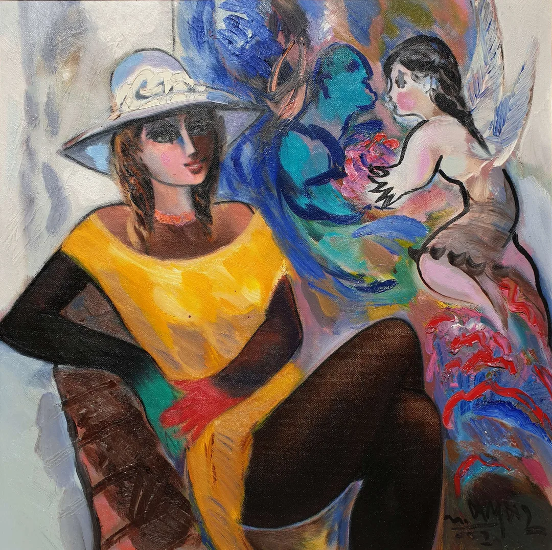 yakınlaştır "İsimsiz" eseri MUSTAFA AYAZ tarafından 2002 yılında 45x45 cm ölçülerinde Tuval üzeri yağlı boya tekniği ile yapılmıştır.