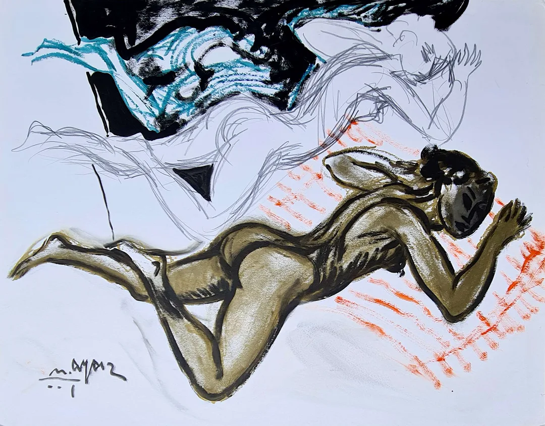 yakınlaştır "İsimsiz" eseri MUSTAFA AYAZ tarafından 2001 yılında 70x90 cm ölçülerinde Kağıt üzeri yağlı boya tekniği ile yapılmıştır.