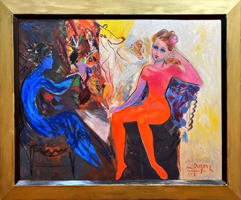 "İsimsiz" eseri MUSTAFA AYAZ tarafından 2001 yılında 70x90 cm ölçülerinde Mukavva Üzeri Yağlı Boya / Tuvale Marufle tekniği ile yapılmıştır.