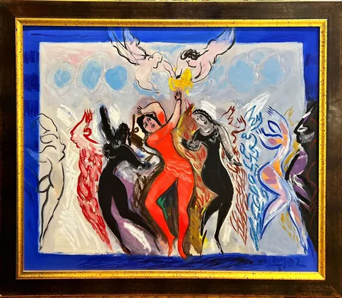 "İsimsiz" eseri MUSTAFA AYAZ tarafından 2003 yılında 80x100 cm ölçülerinde Mukavva Üzeri Yağlı Boya / Tuvale Marufle tekniği ile yapılmıştır.