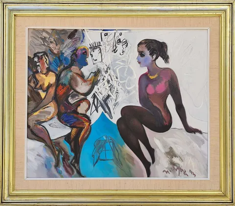 "İsimsiz" eseri MUSTAFA AYAZ tarafından 1993 yılında 50x60 cm ölçülerinde Tuval üzeri yağlı boya tekniği ile yapılmıştır.